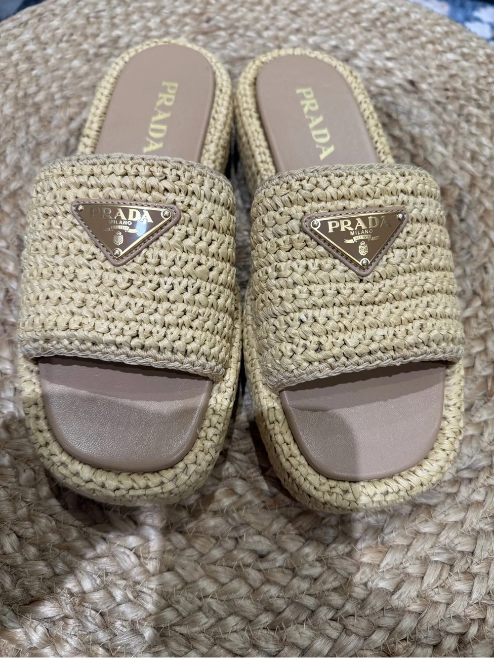Prada Raffia Sandals Size 41